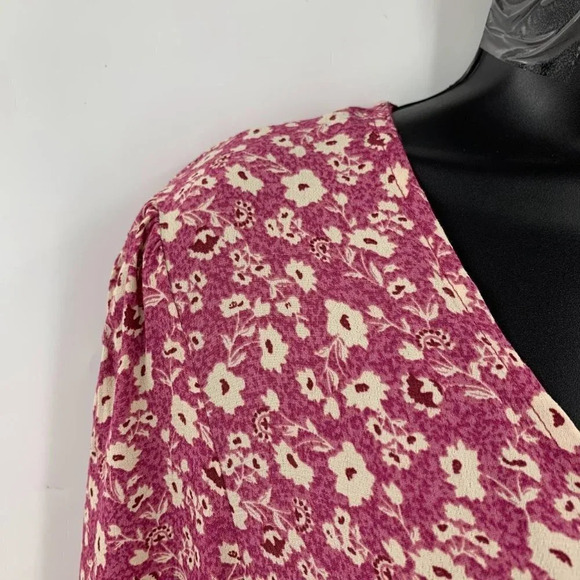 Elodie Women's Long Sleeve Floral V-Neck Tie Wrap‎ Mini Dress Size S NWT - Picture 3 of 12